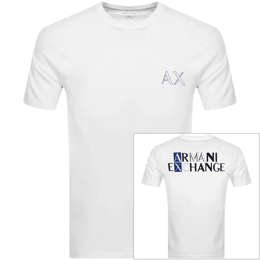 Alternative Image for ProductArmani Exchange Crew Neck Logo T Shirt White1